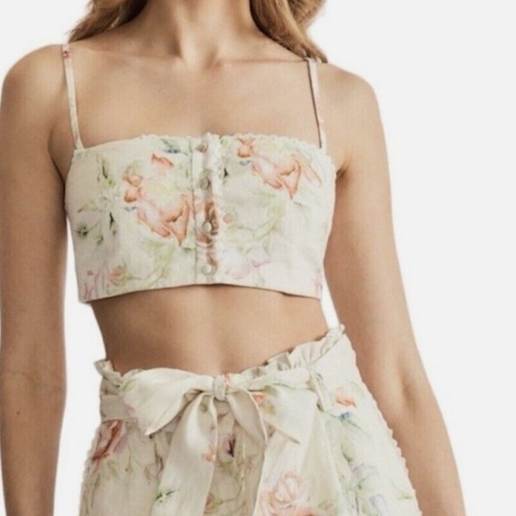 Caroline Constas Linen Blend Crop Top S NWT - Picture 8 of 8